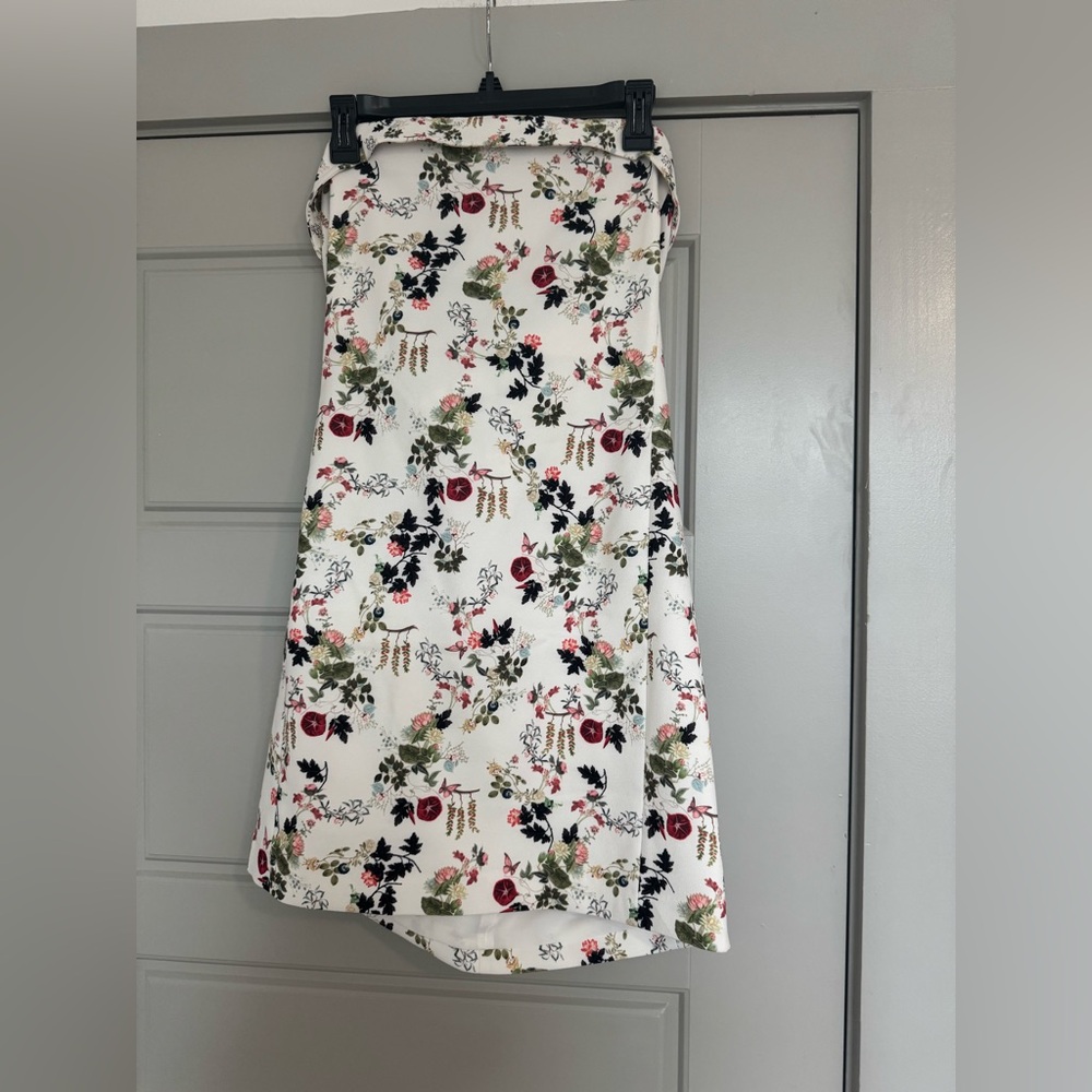 Alice + Olivia Red and Green Asymmetrical Mini Dress